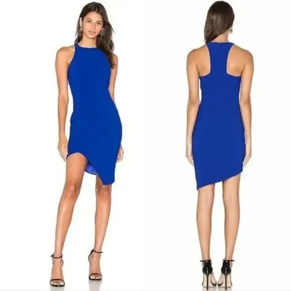 Jay Godfrey Blue Gallagher Cocktail Halter Mini Dress